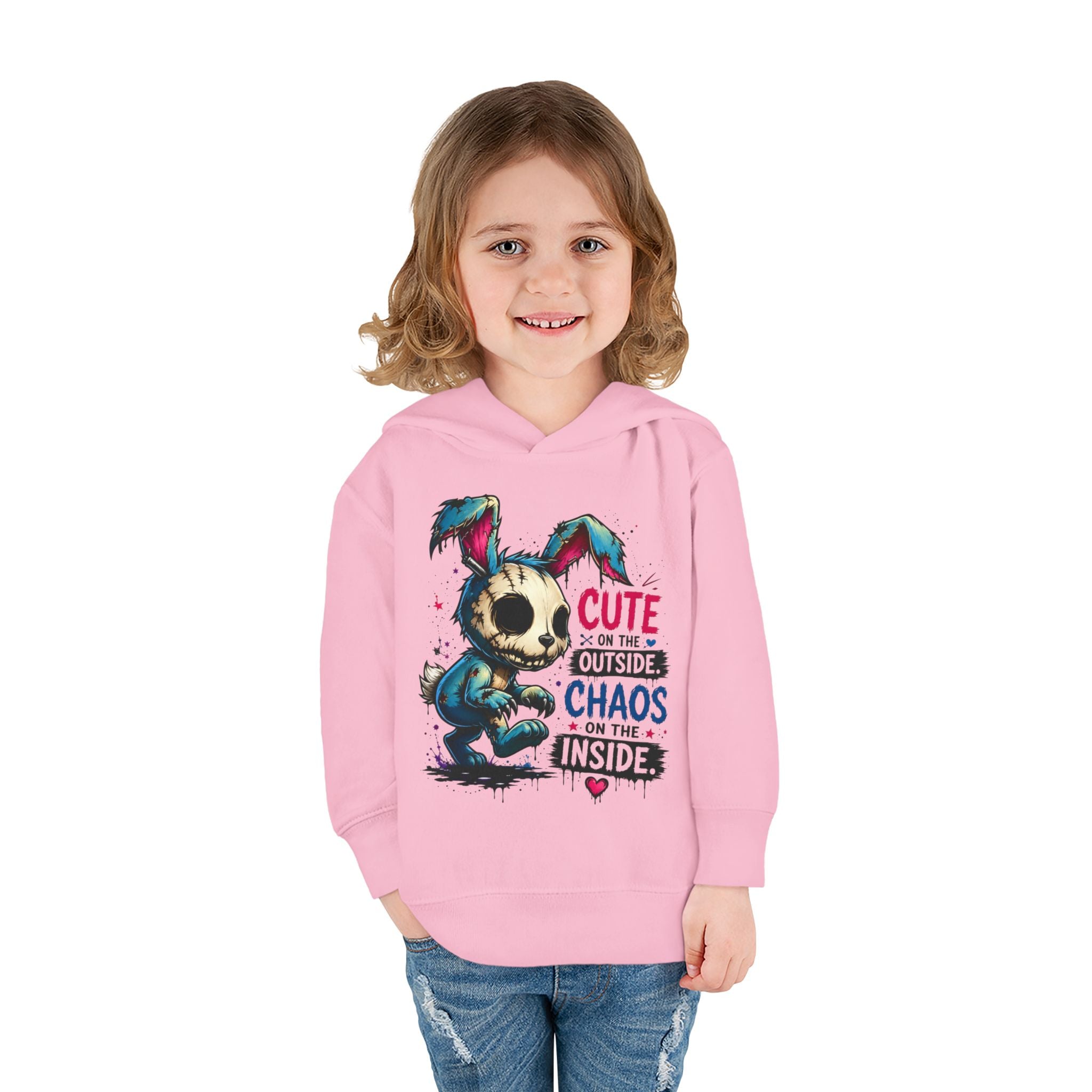 Cute on the outside Choas on the inside Toddler Pullover Fleece Hoodie