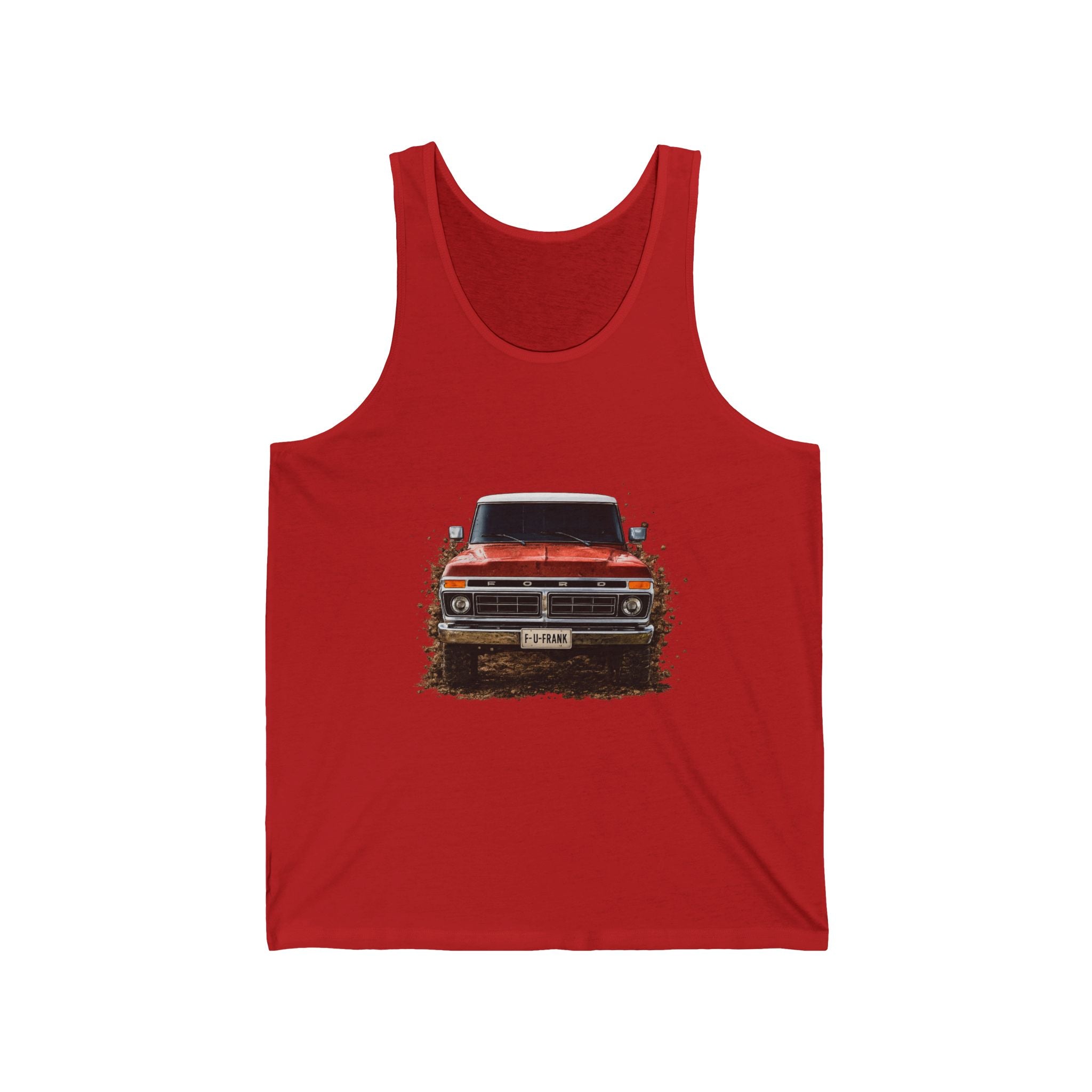 Classic Muscle Car Tank Top — Red Vintage Car Front Print