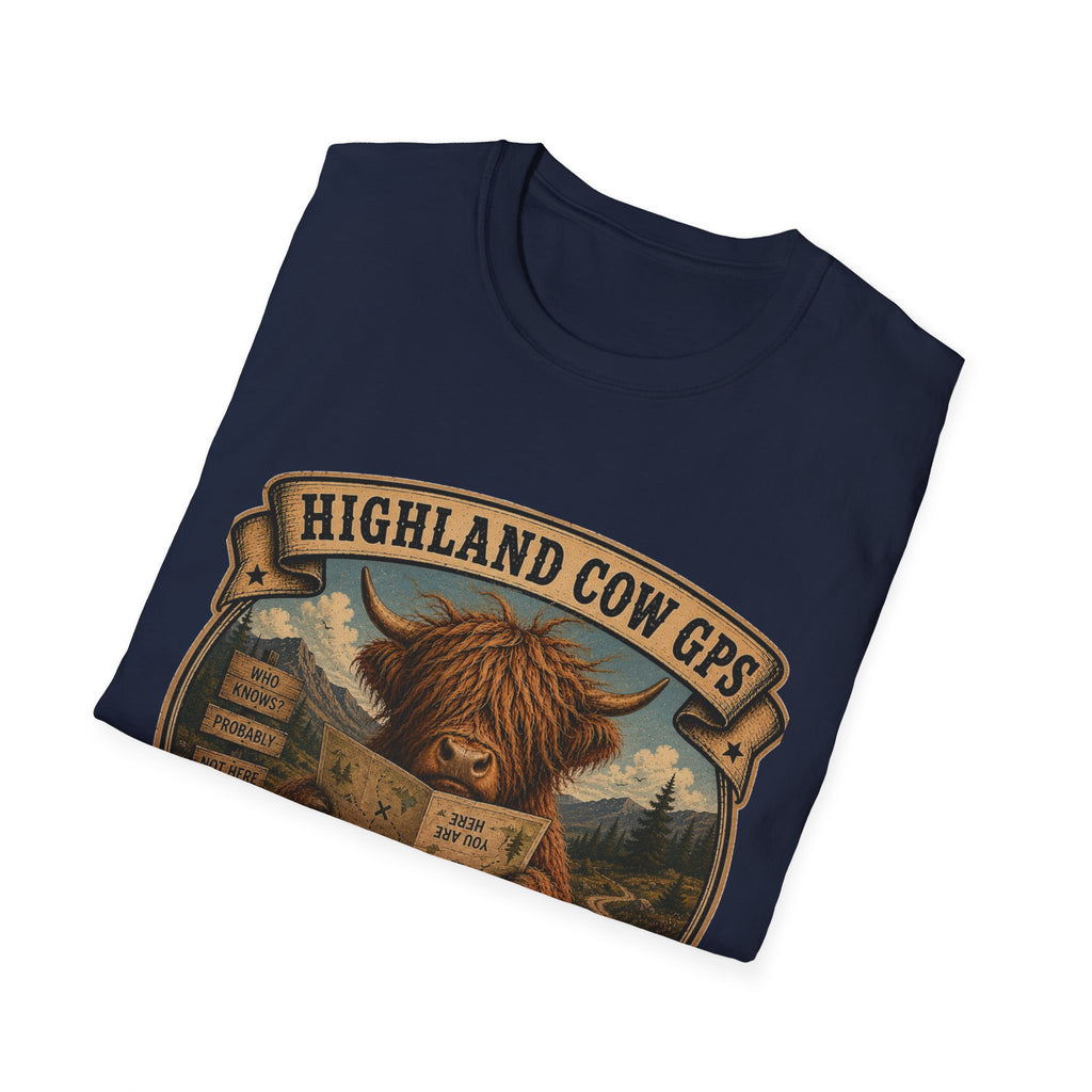 Highland Cow GPS Unisex Softstyle T-Shirt