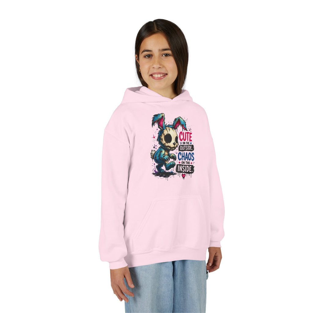 Cute on the Outside Choas on the Inside Youth Heavy Blend Hooded Sweatshirt