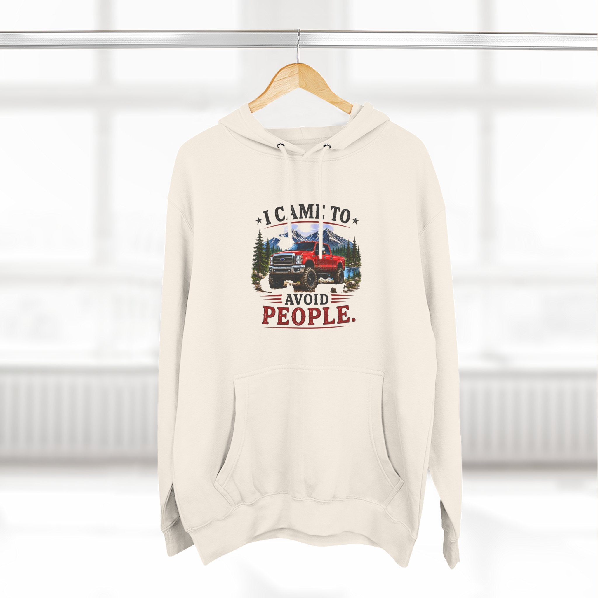 I Came to Avoid People Truck Three-Panel Fleece Hoodie