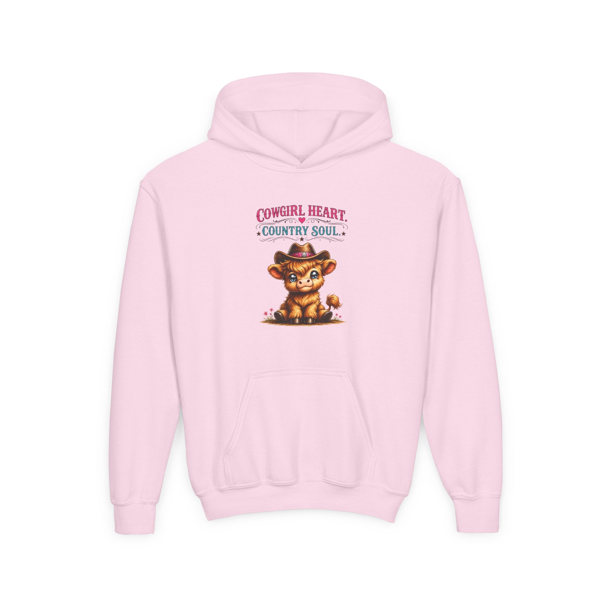 Cowgirl Heart Country Soul Youth Heavy Blend Hooded Sweatshirt