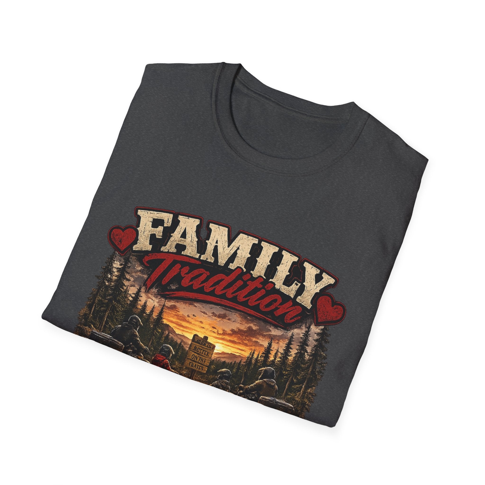 Family Tradition T-Shirt — Vintage Cabin Sunset Graphic Tee
