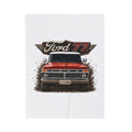 Ford '77 Vintage Truck Velveteen Plush Blanket – Retro Red Pickup Design