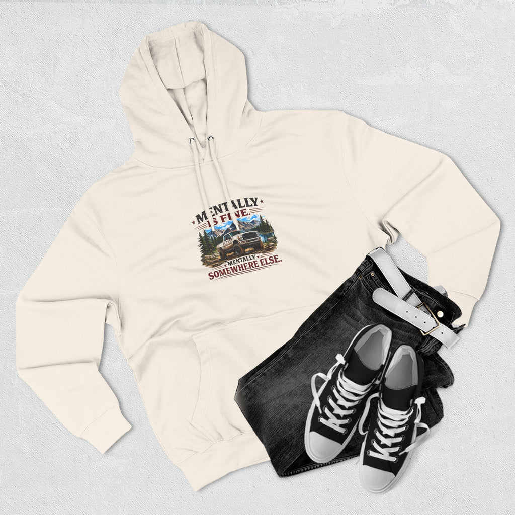 Mentally Is Fine Truck Three-Panel Fleece Hoodie