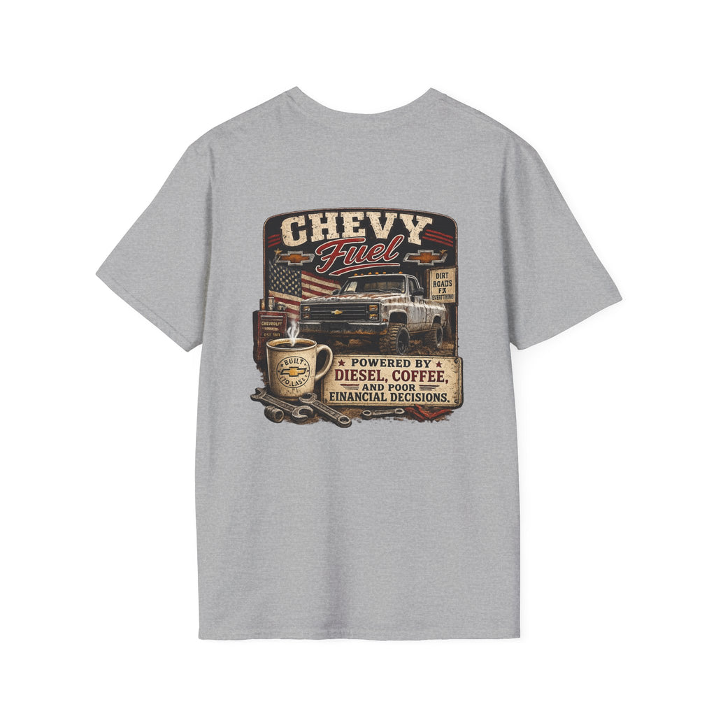 Chevy Fuel - Chevrolet K30 Vintage Badge T-Shirt — Classic Truck Emblem Pocket Tee