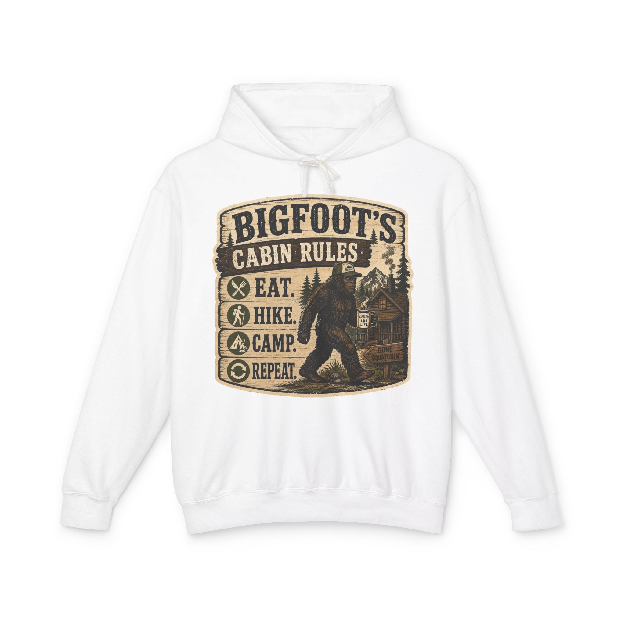 Bigfoot's Cabin Rules Hooded Sweatshirt