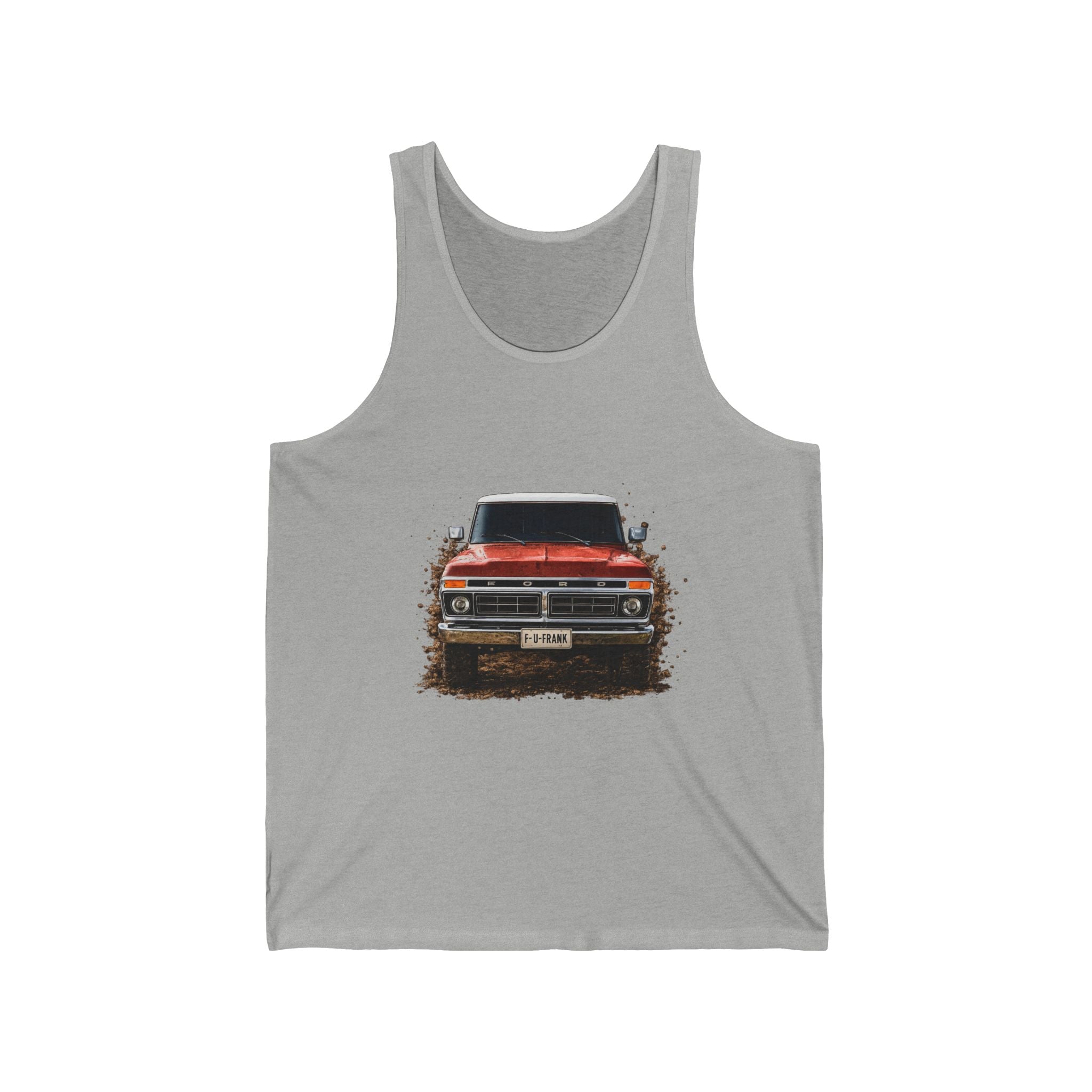 Classic Muscle Car Tank Top — Red Vintage Car Front Print