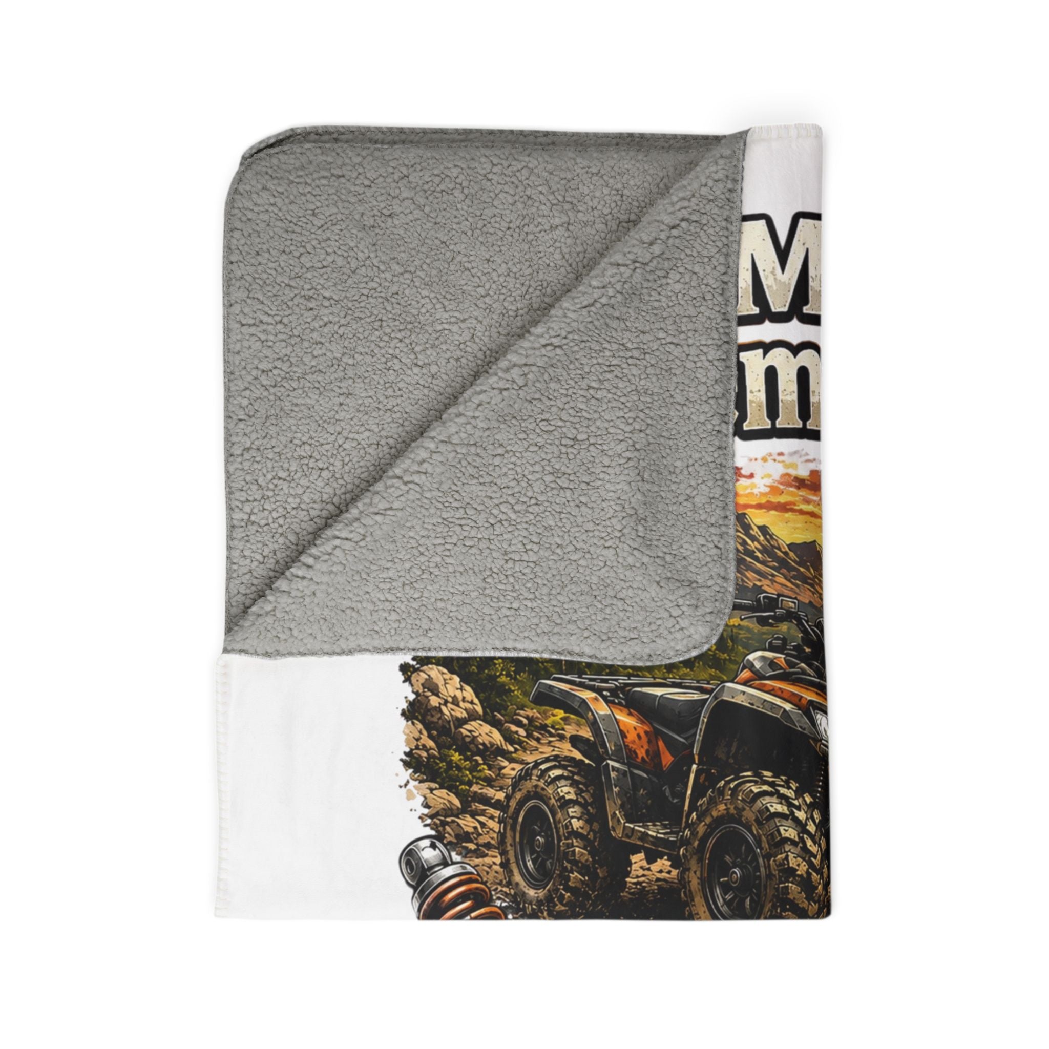 Retirement ATV Fleece Sherpa Blanket – “My Retirement Plan: Ride Until The Wheels Fall Off”