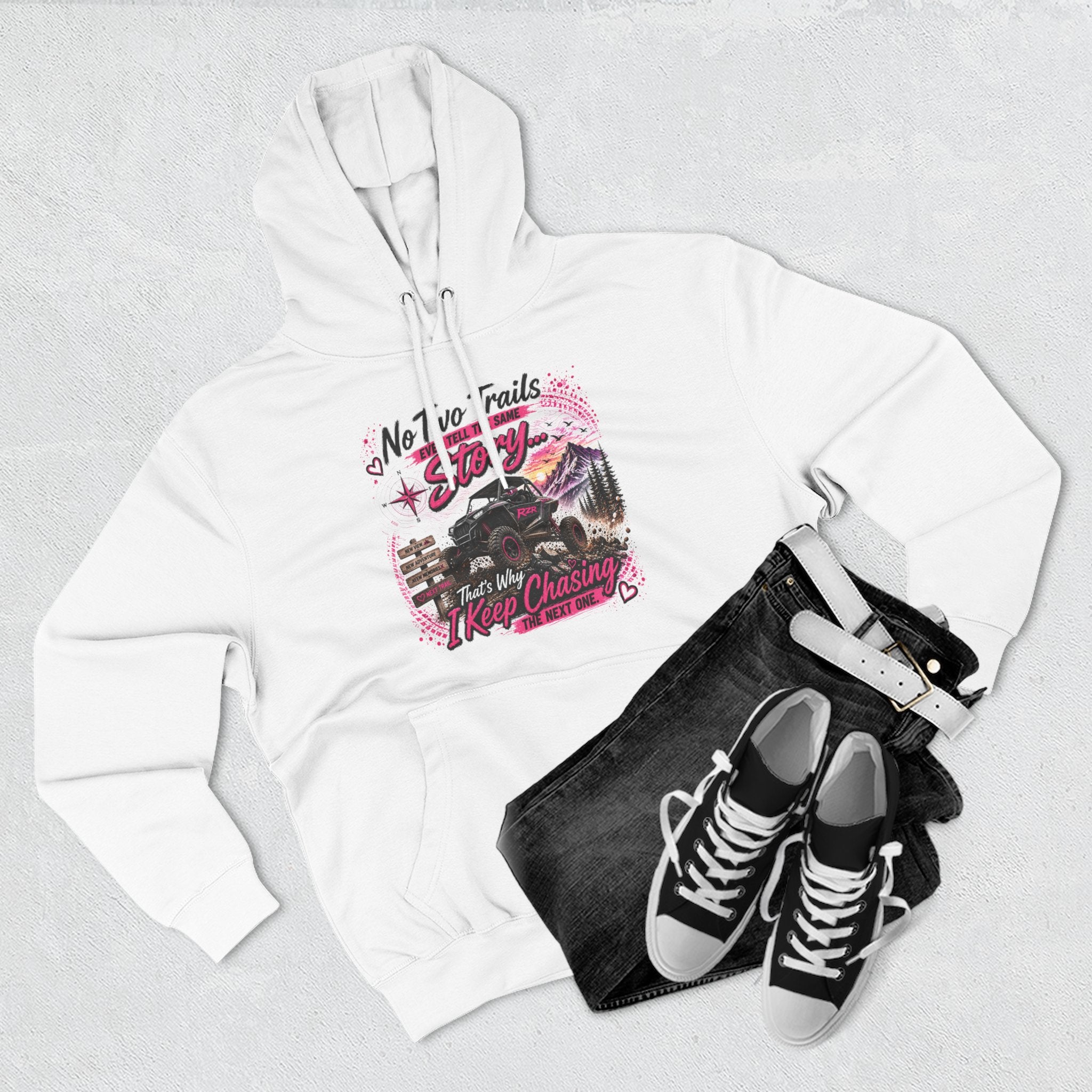 No Two Trails Stay the Same Motorcycle Hoodie – Retro Road Trip Graphic Sweatshirt