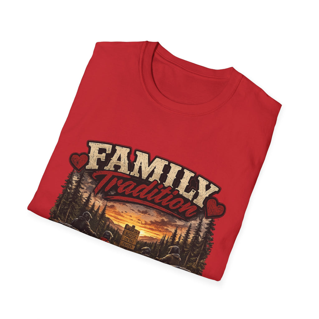 Family Tradition T-Shirt — 'Some Families We Gather Around A Table, We Gather Around A Trailhead' Outdoor Camping Tee