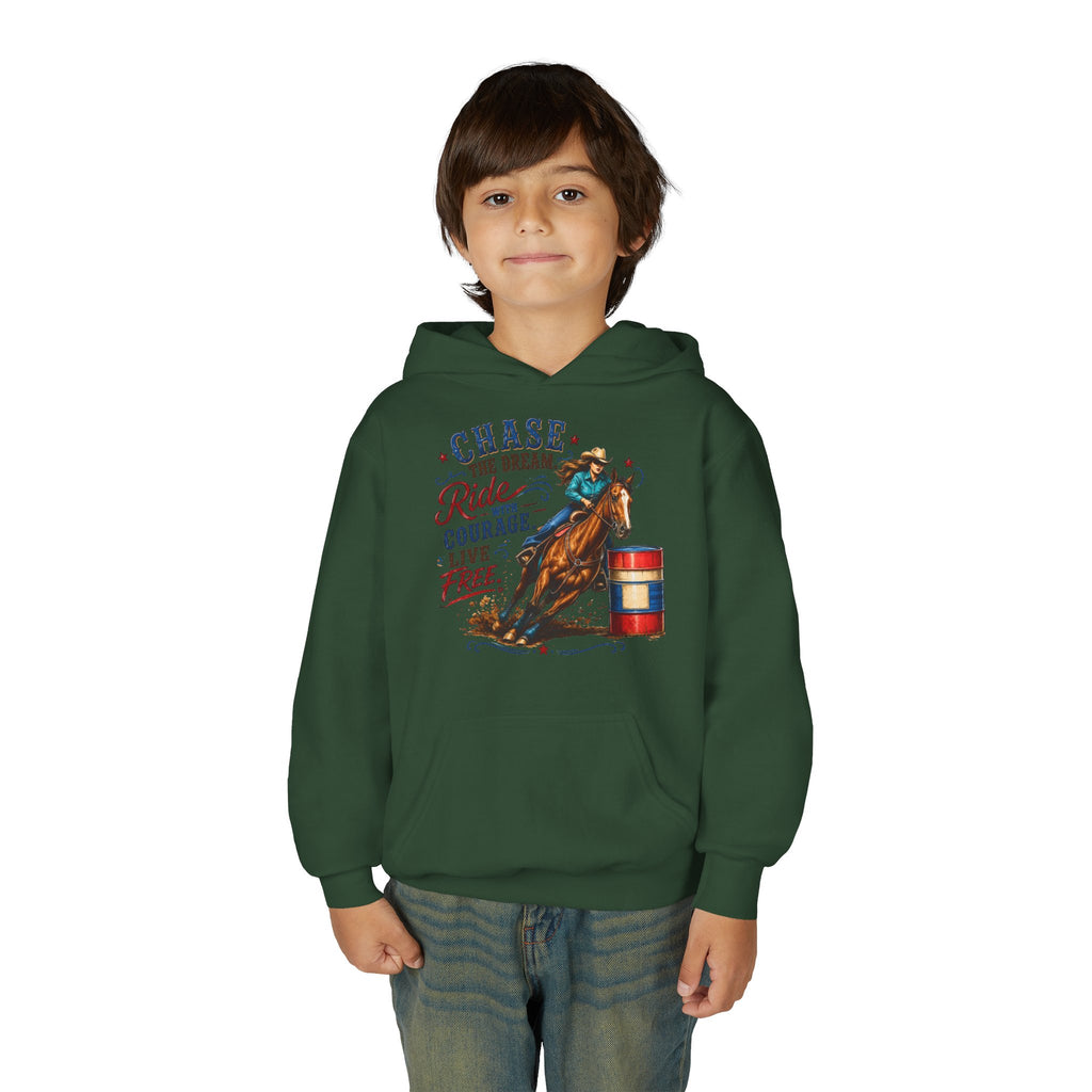 Chase the Dream with Courage Youth Heavy Blend Hooded Sweatshirt