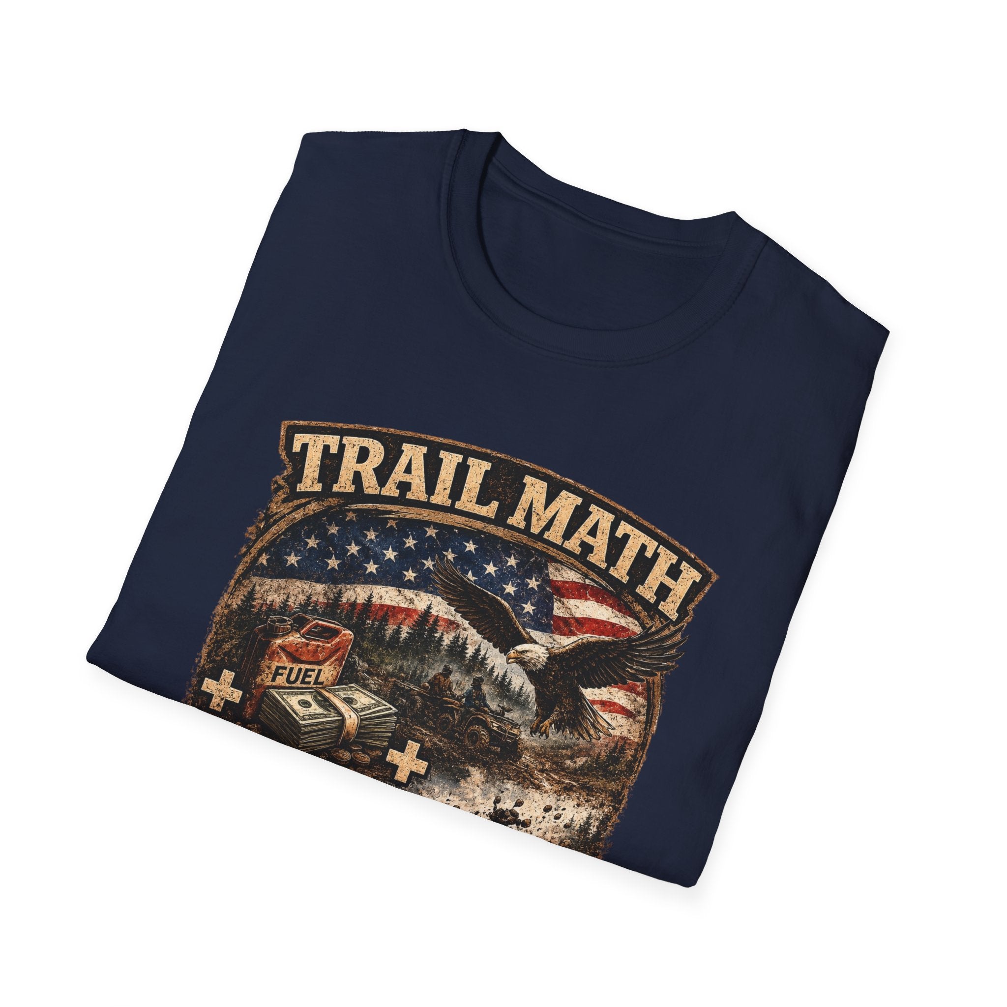 Trail Math T‑Shirt — Vintage Outdoor Eagle & American Flag Hiking Tee