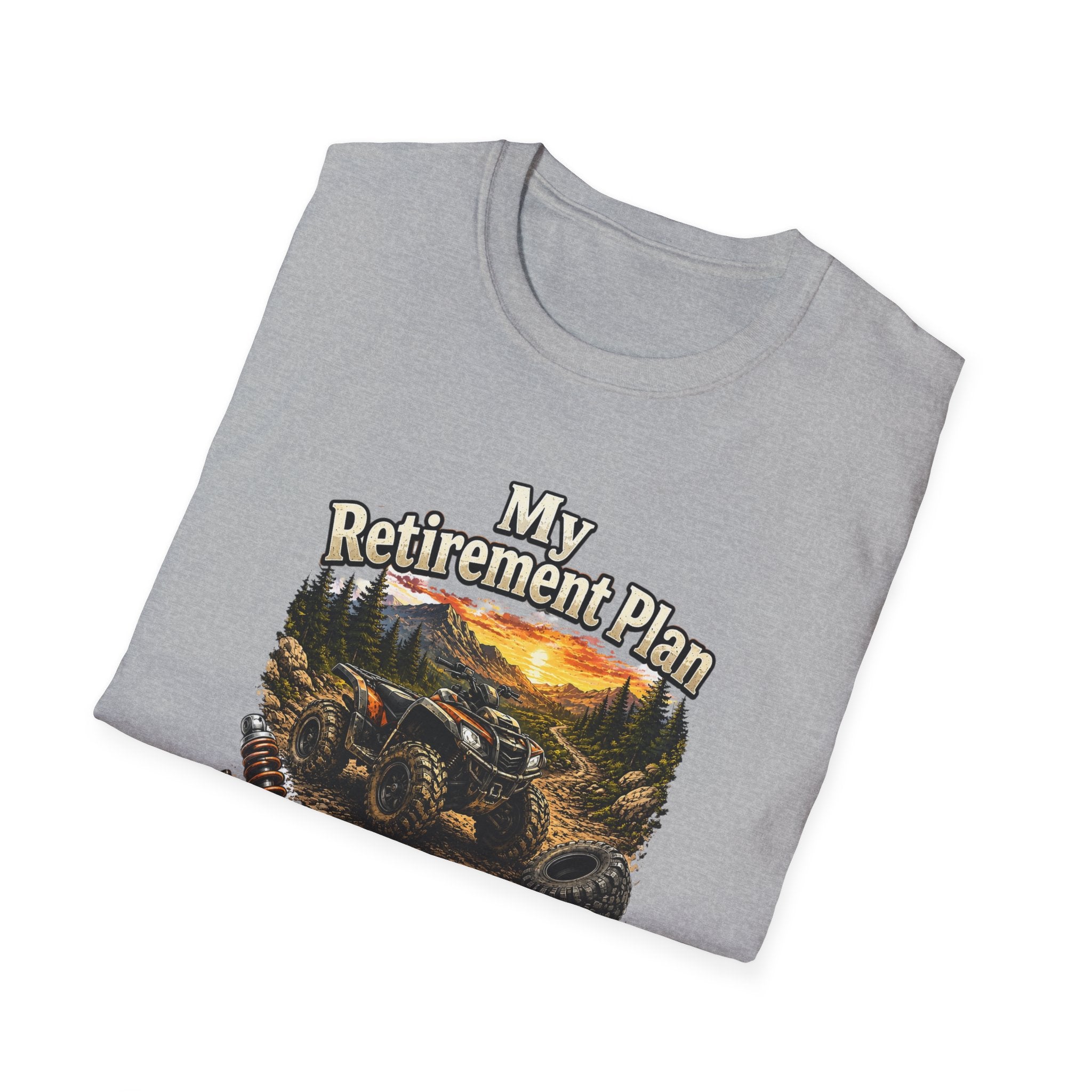 “My Retirement Plan: Ride Until I Can’t, Then Die With A Smile” Motorcycle Sunset Tee — T-Shirt