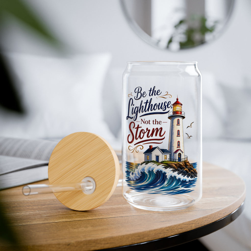 Be The Lighthouse Not the Storm Glass Straw Cup, 16oz