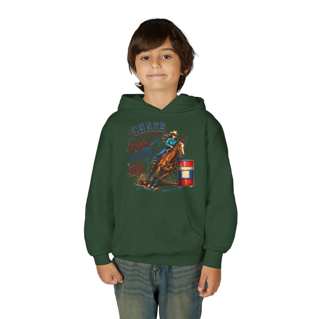 Chase the Dream with Courage Youth Heavy Blend Hooded Sweatshirt
