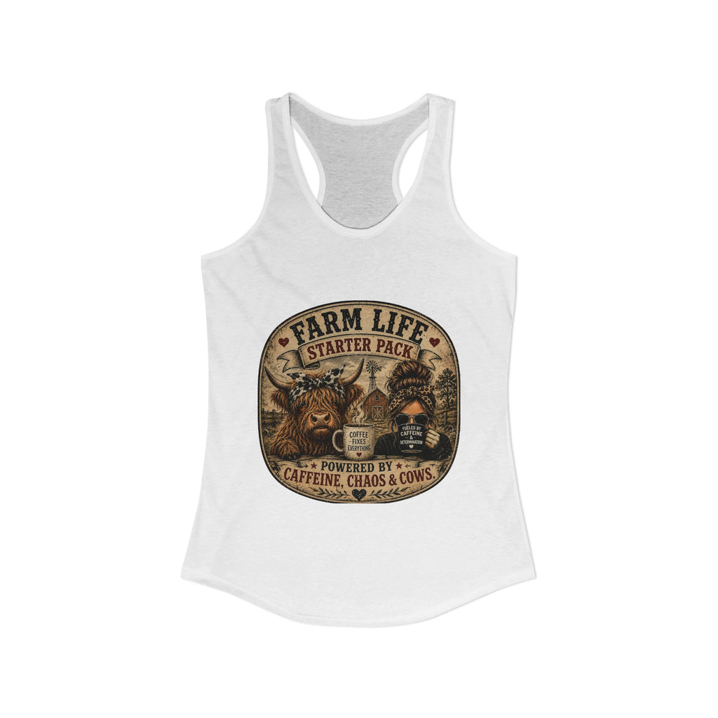 Farm Life Highland Cow Women's Ideal Racerback Tank