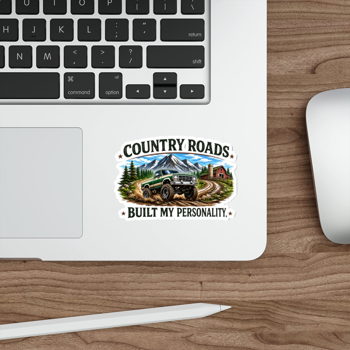 "Country Roads Built My Personality" Die-Cut Decal — Country Roads Off-Road Truck Sticker