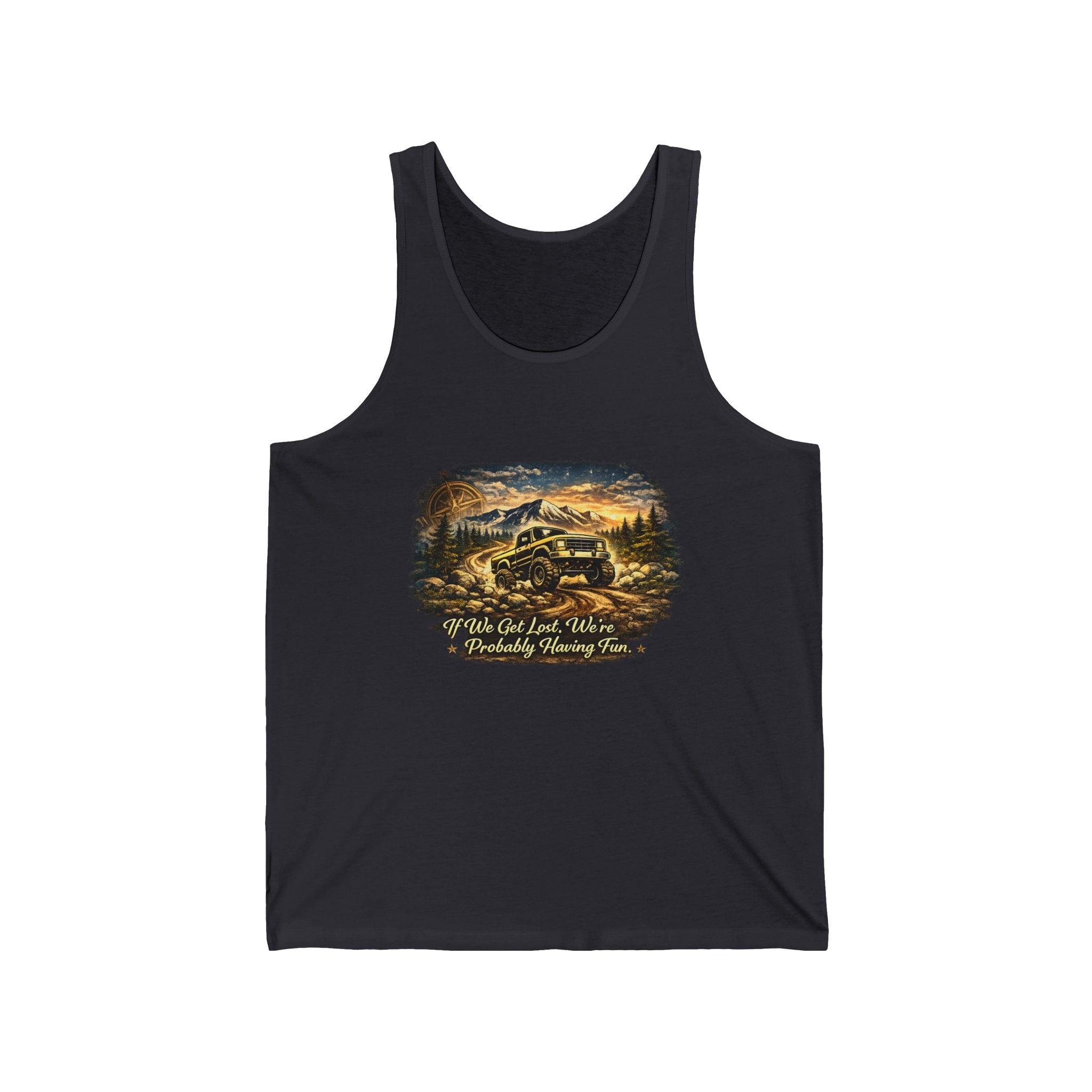 "Let's Get Lost" Adventure Graphic Tank — Vintage Camper Tank Top