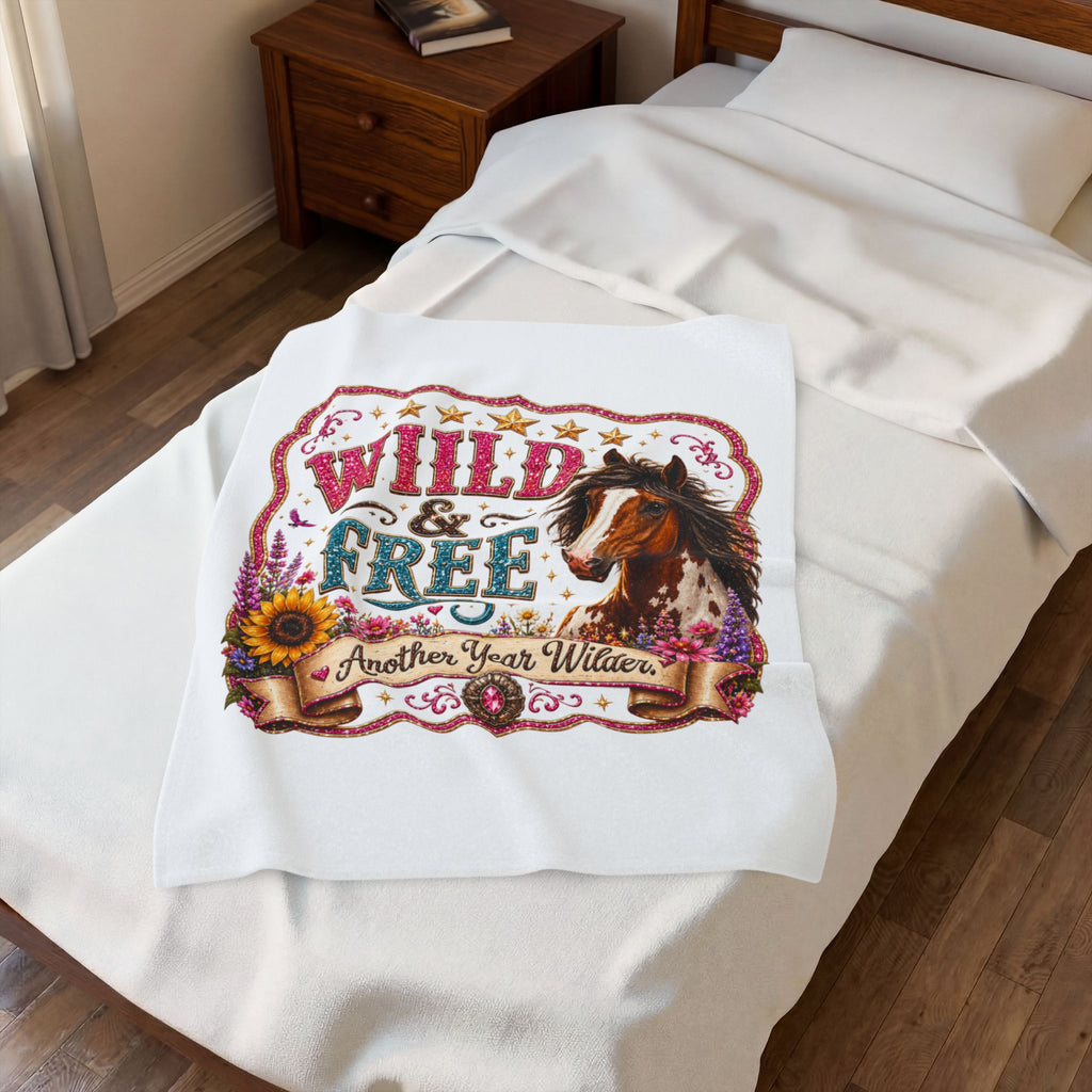 Wild & Free Horse - Velveteen Plush Blanket