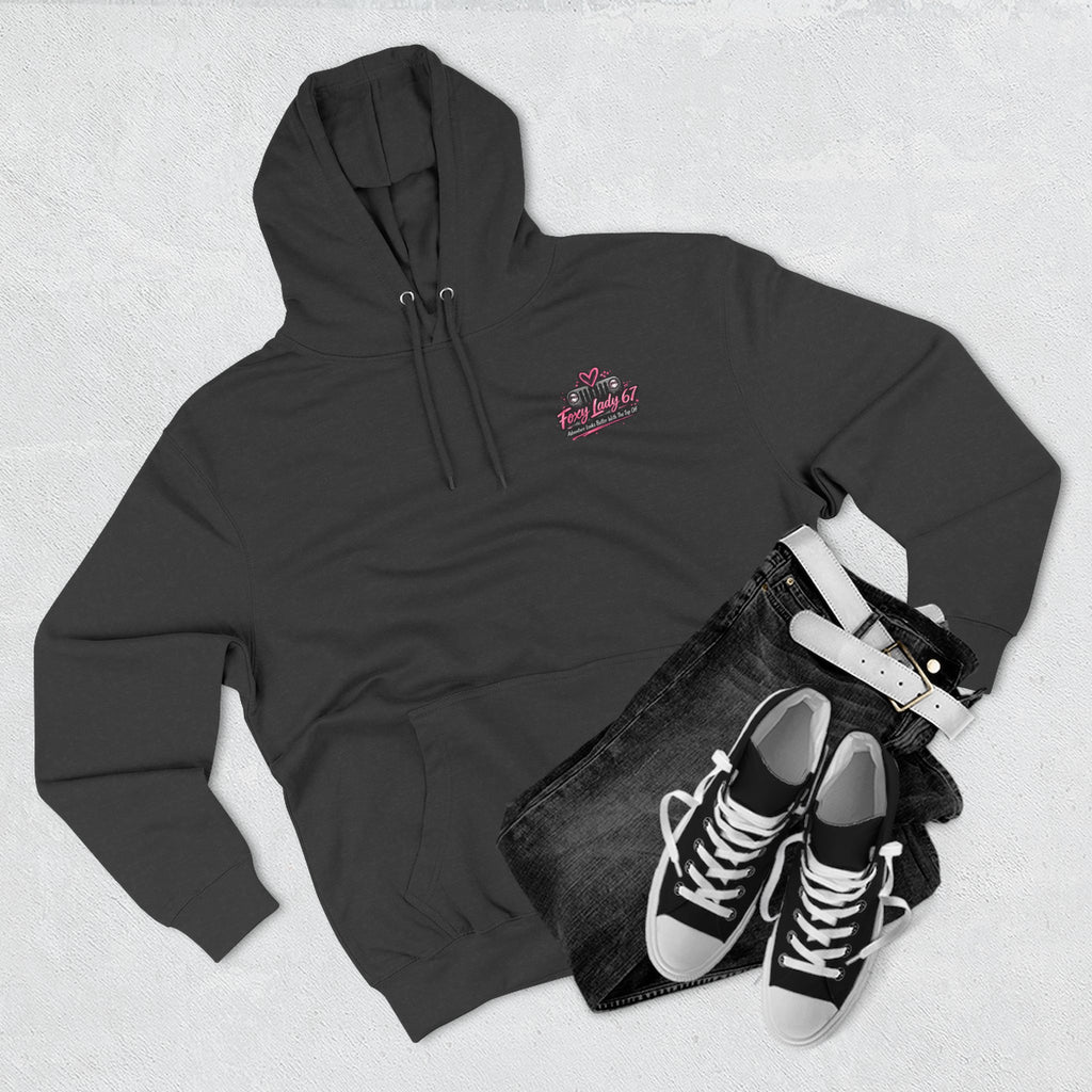 Let's Get Naked Jeep (design on front and back) Three-Panel Fleece Hoodie