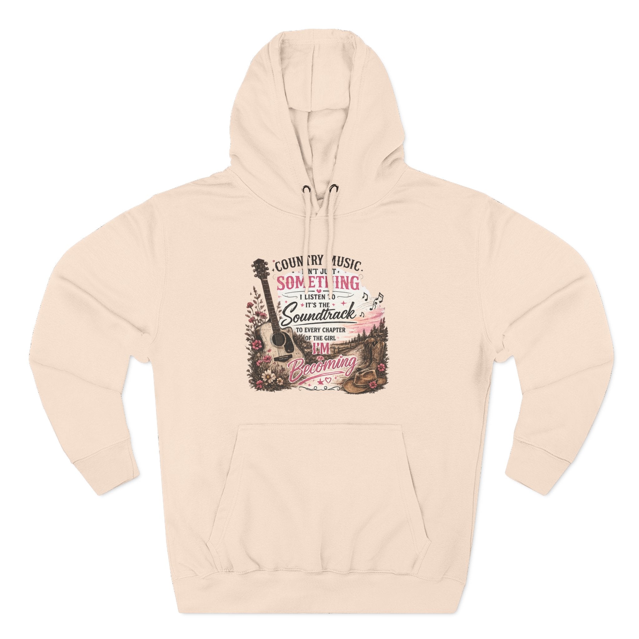 Country Music Soundtrack Hoodie — Vintage Guitar Scenic Graphic