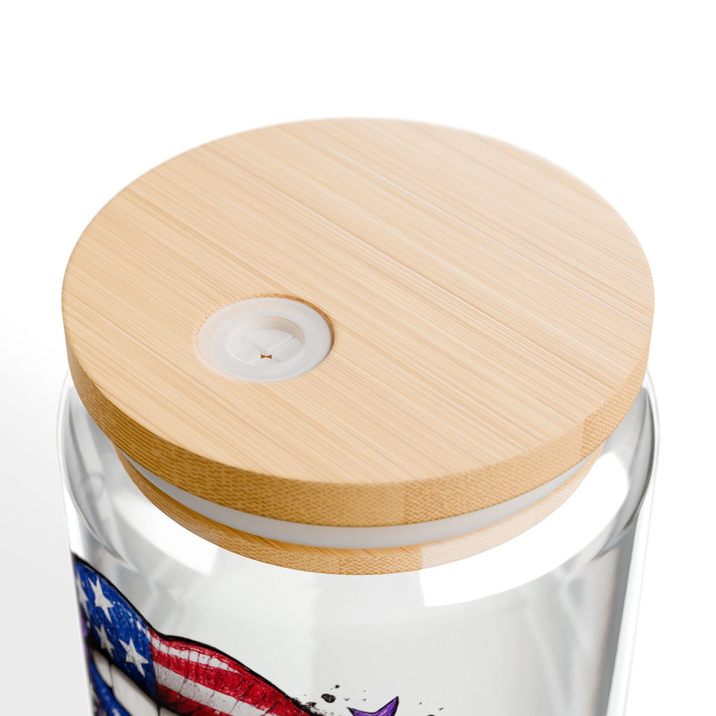 Jeep Girl 16oz Sipper Glass with American Flag Lips Design