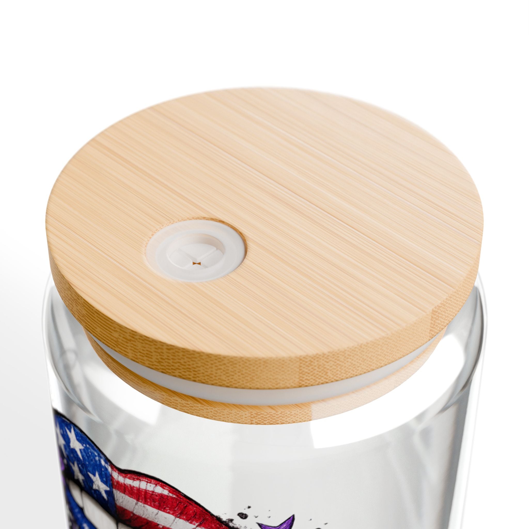 Jeep Girl 16oz Sipper Glass with American Flag Lips Design