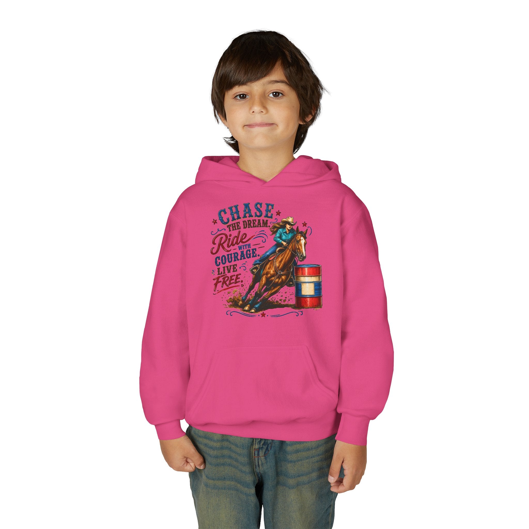 Chase the Dream with Courage Youth Heavy Blend Hooded Sweatshirt