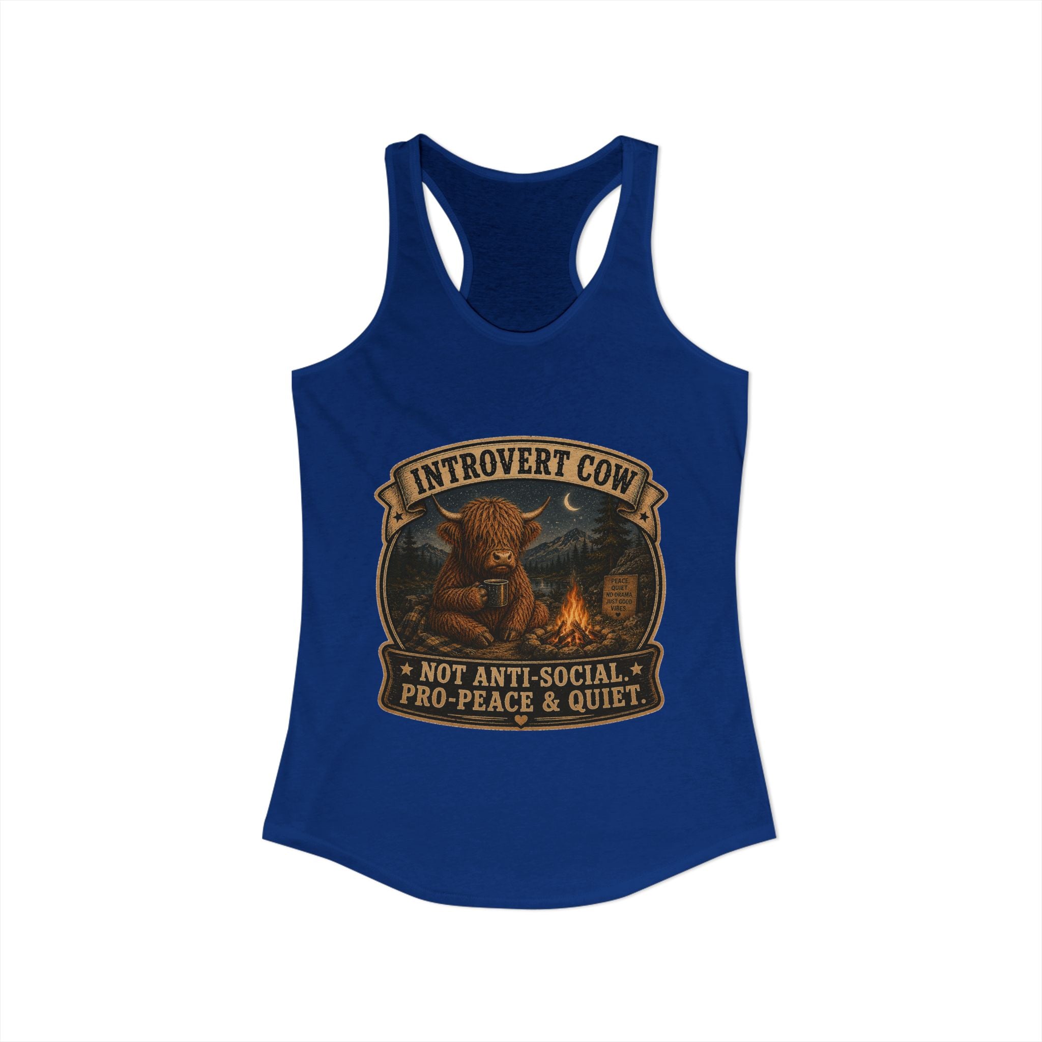 Introvert Highland Cow Women's Ideal Racerback Tank