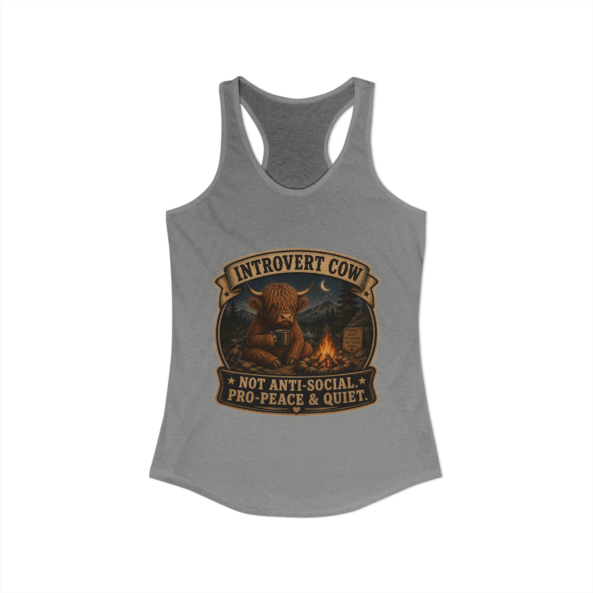 Introvert Highland Cow Women's Ideal Racerback Tank