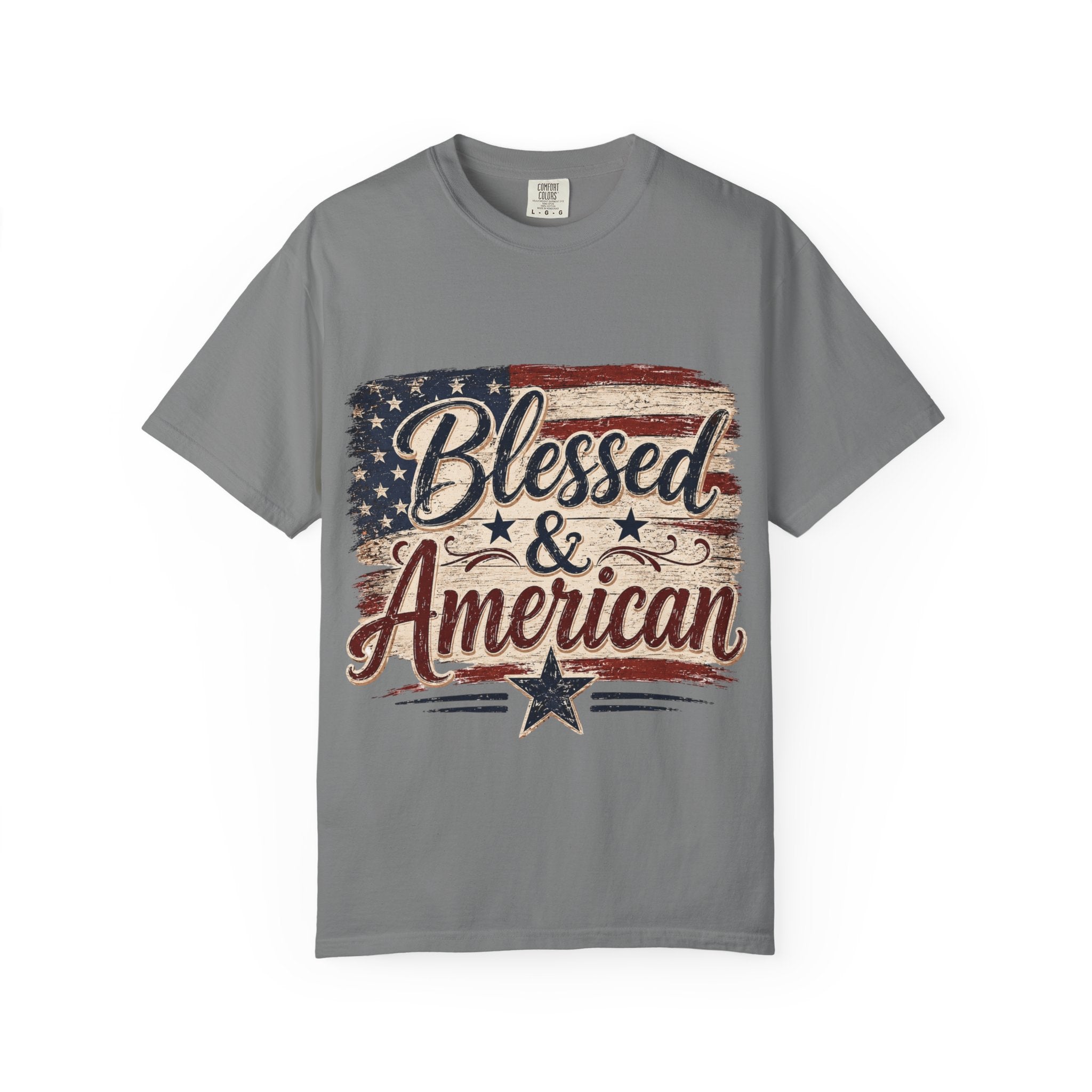 Blessed & American T-Shirt — Patriotic Vintage Flag Tee for 4th of July
