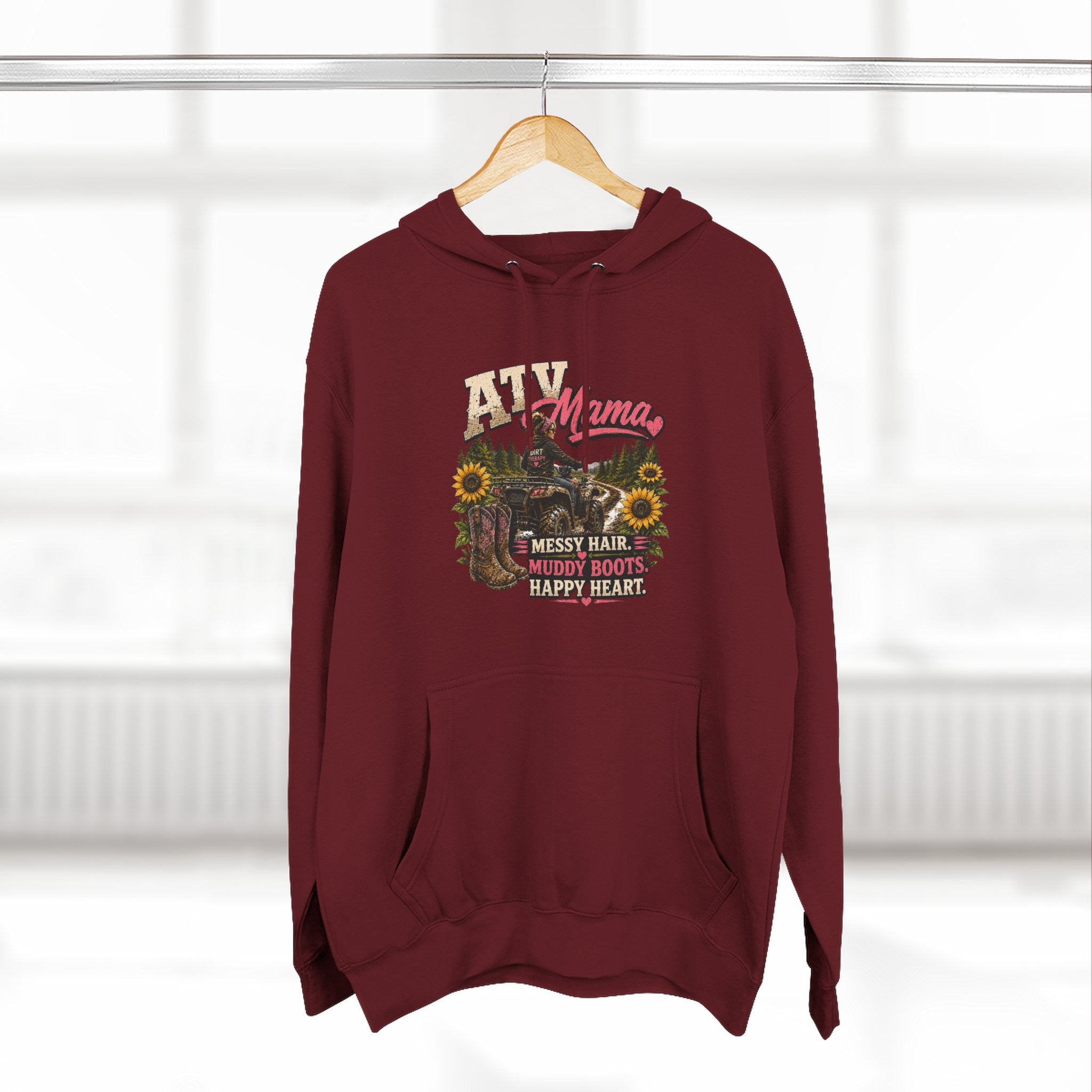 Mama Farm Hoodie — Messy Hair, Muddy Boots Graphic Sweatshirt