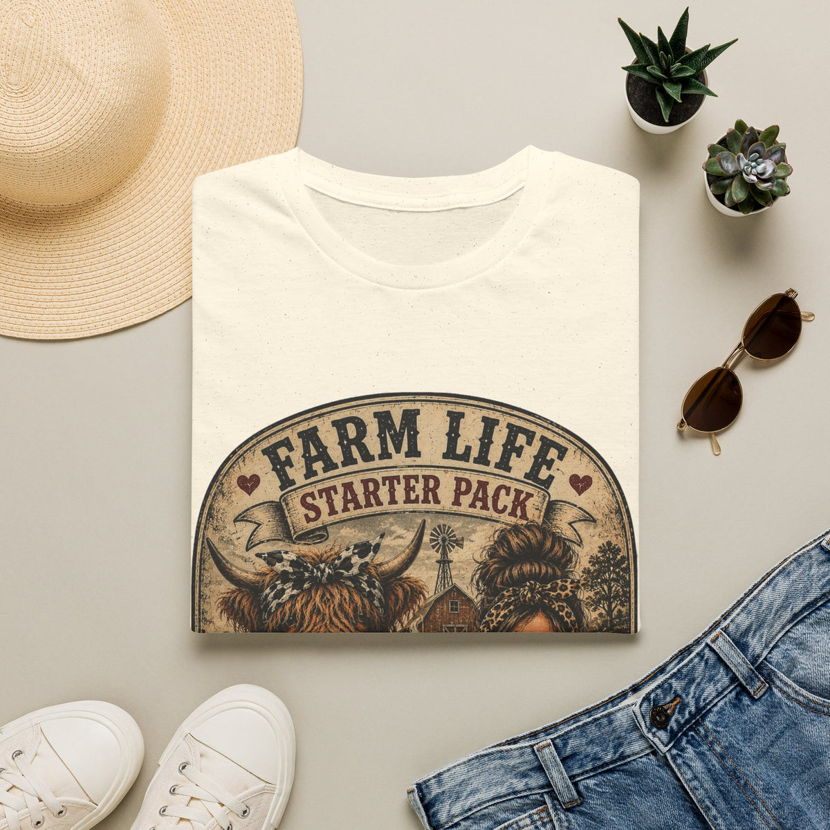 Farm Life Highland Cow Unisex Softstyle T-Shirt