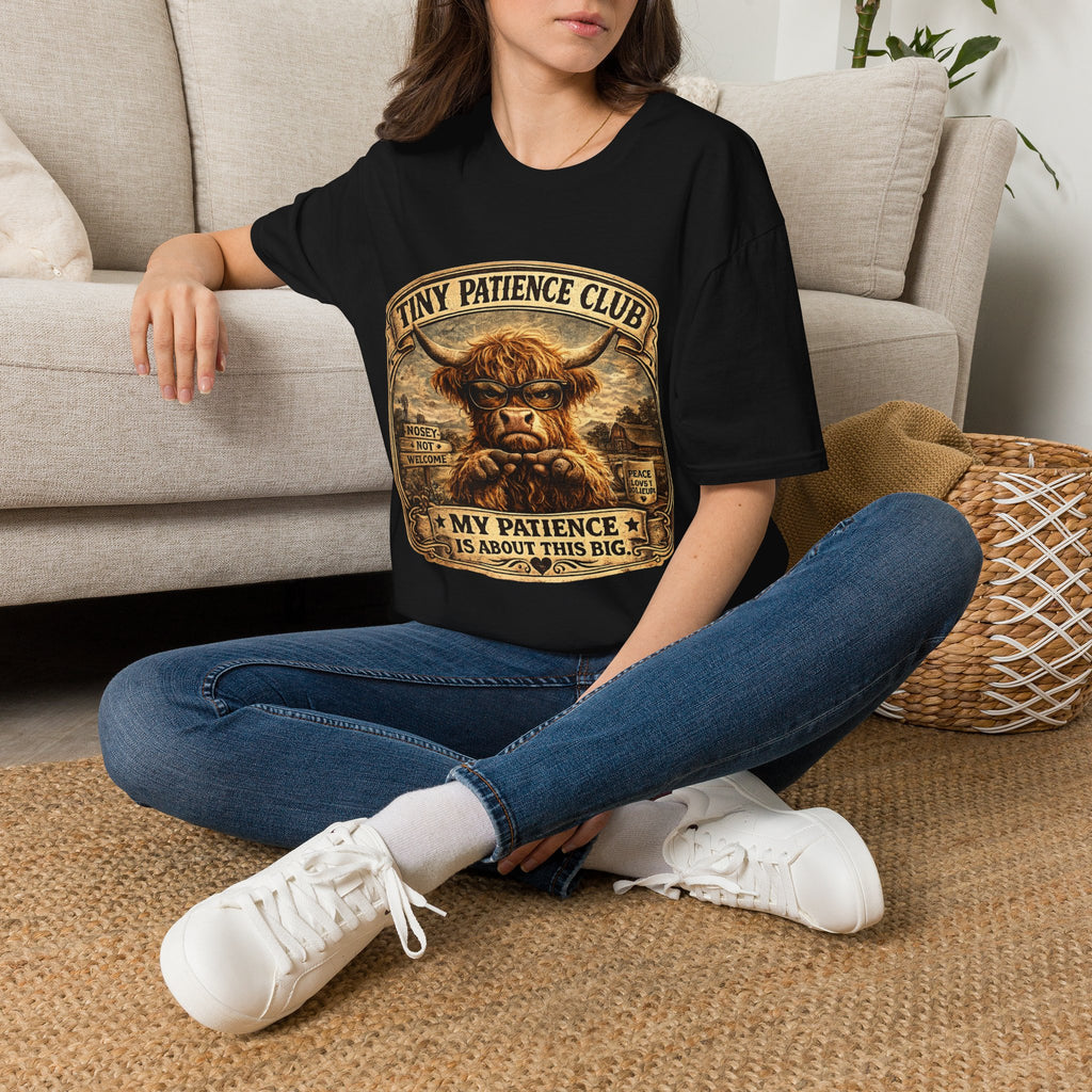 Tiny Patience Club Highland Cow Unisex Softstyle T-Shirt