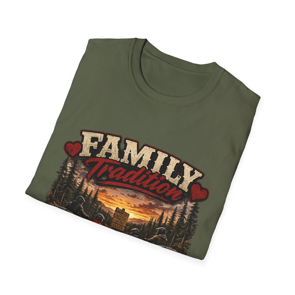 Family Tradition T-Shirt — 'Some Families We Gather Around A Table, We Gather Around A Trailhead' Outdoor Camping Tee
