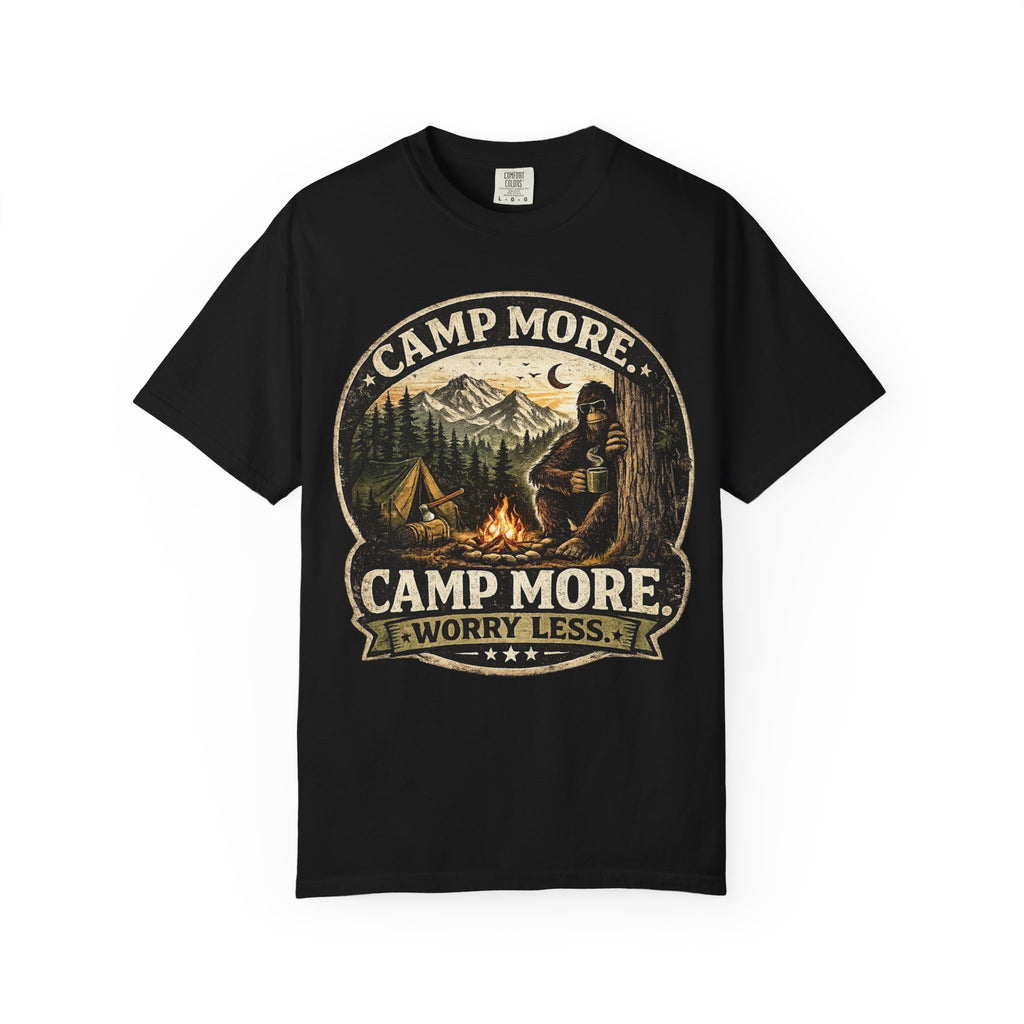 Camp More Worry Less Bigfoot T-shirt