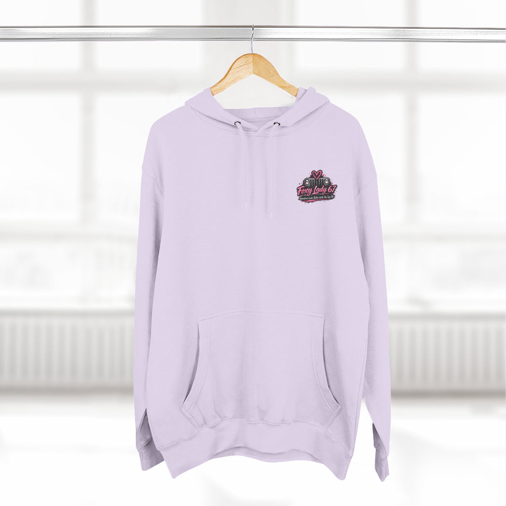Let's Get Naked Jeep (design on front and back) Three-Panel Fleece Hoodie