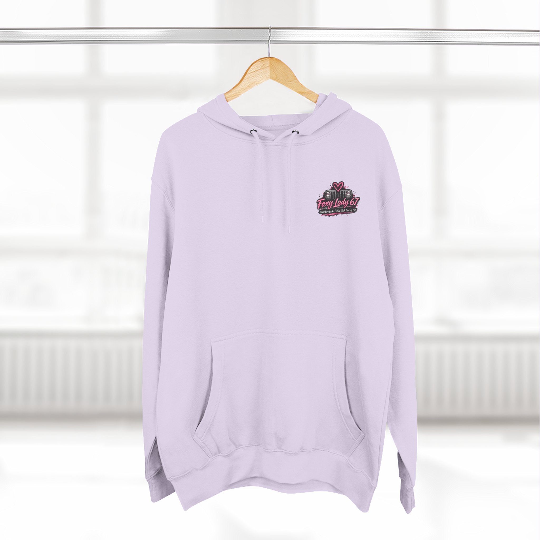 Let's Get Naked Jeep (design on front and back) Three-Panel Fleece Hoodie