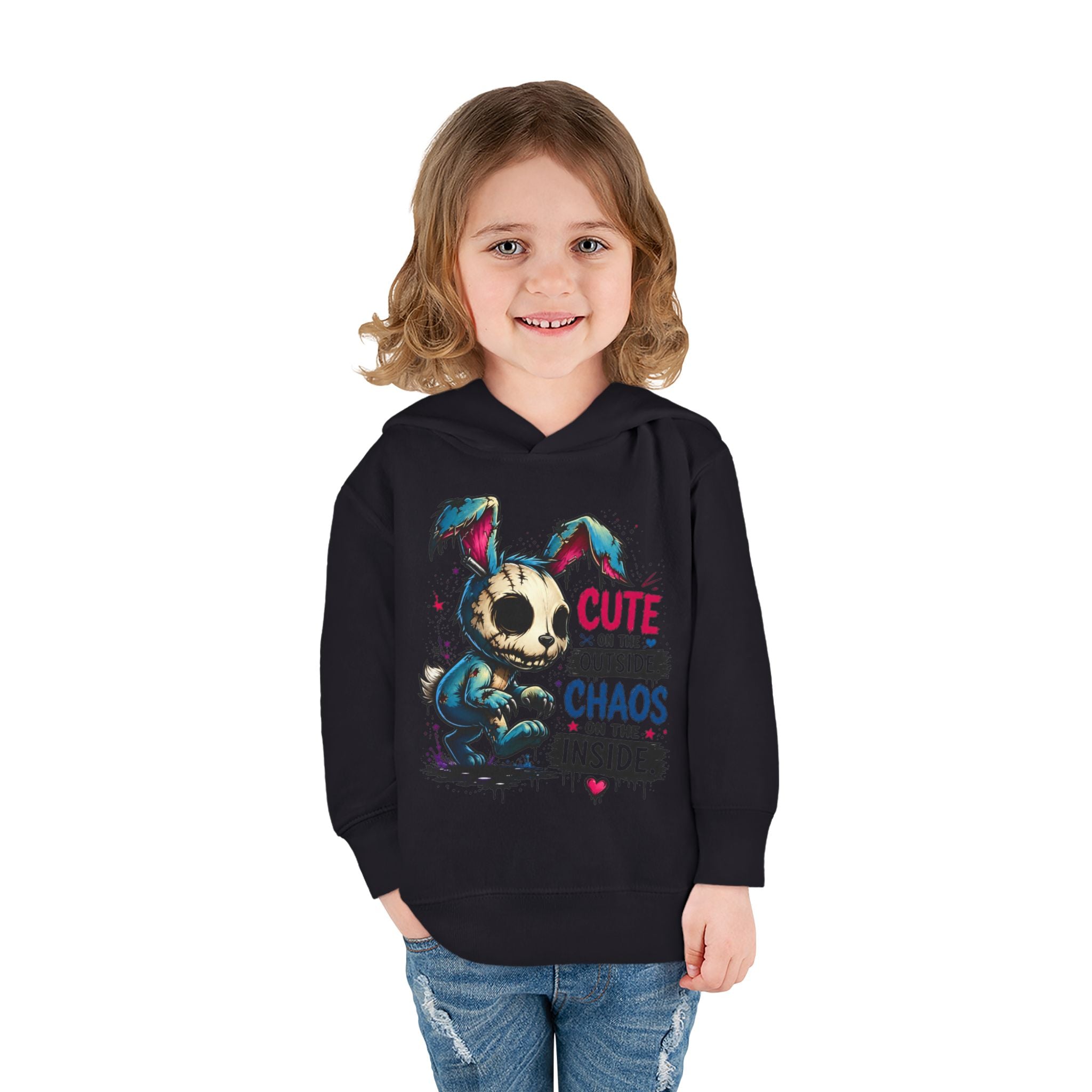 Cute on the outside Choas on the inside Toddler Pullover Fleece Hoodie