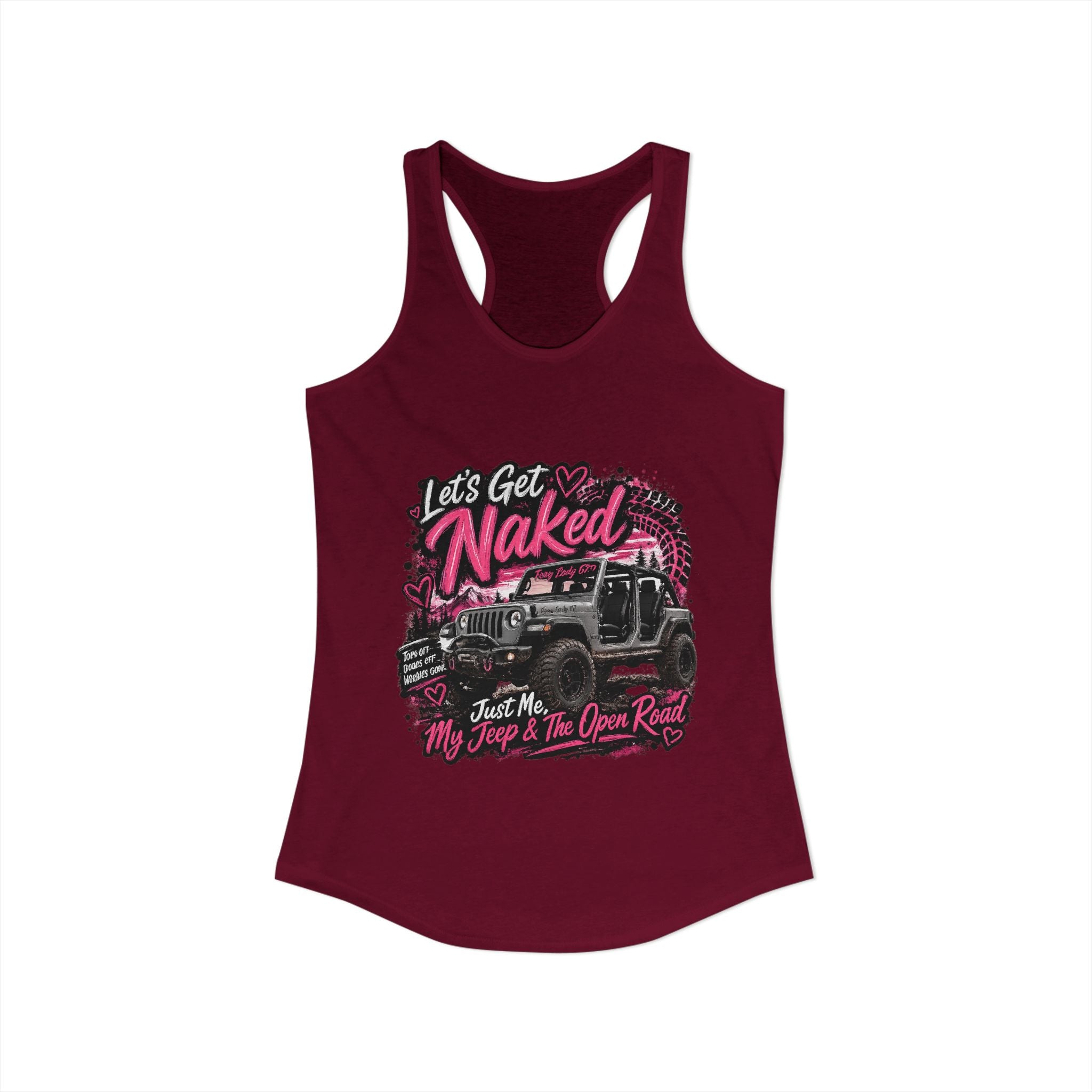 Let's Get Naked Jeep Women's Ideal Racerback Tank