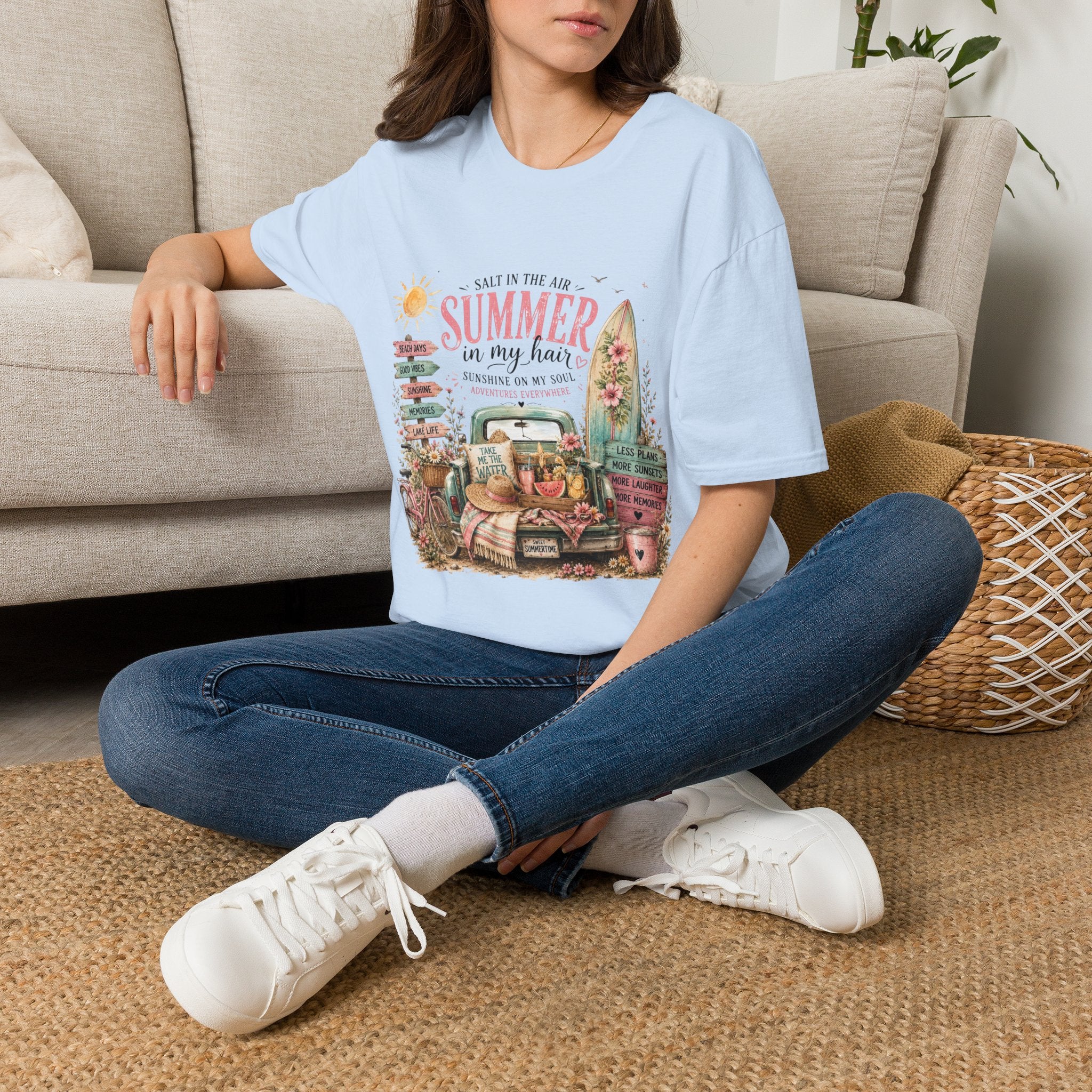 Summer in My Hair T-Shirt — 'Salt in the Air' Beach Vintage Surf Tee