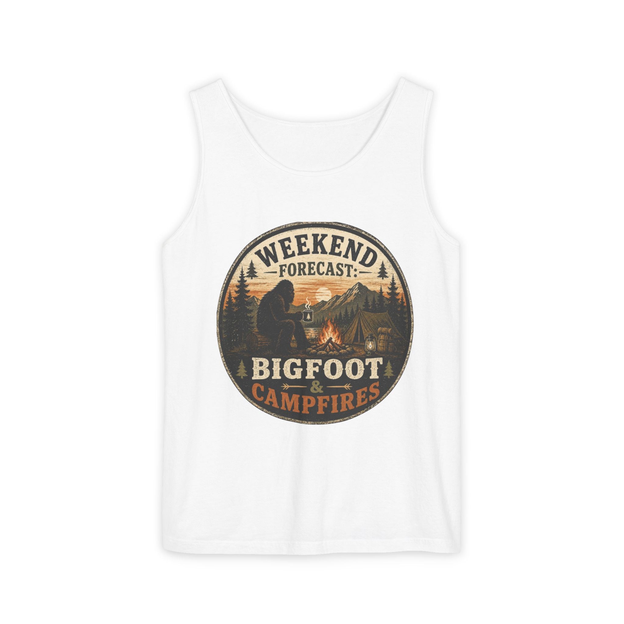 Weekend Forecast Bigfoot & Campfires Tank Top