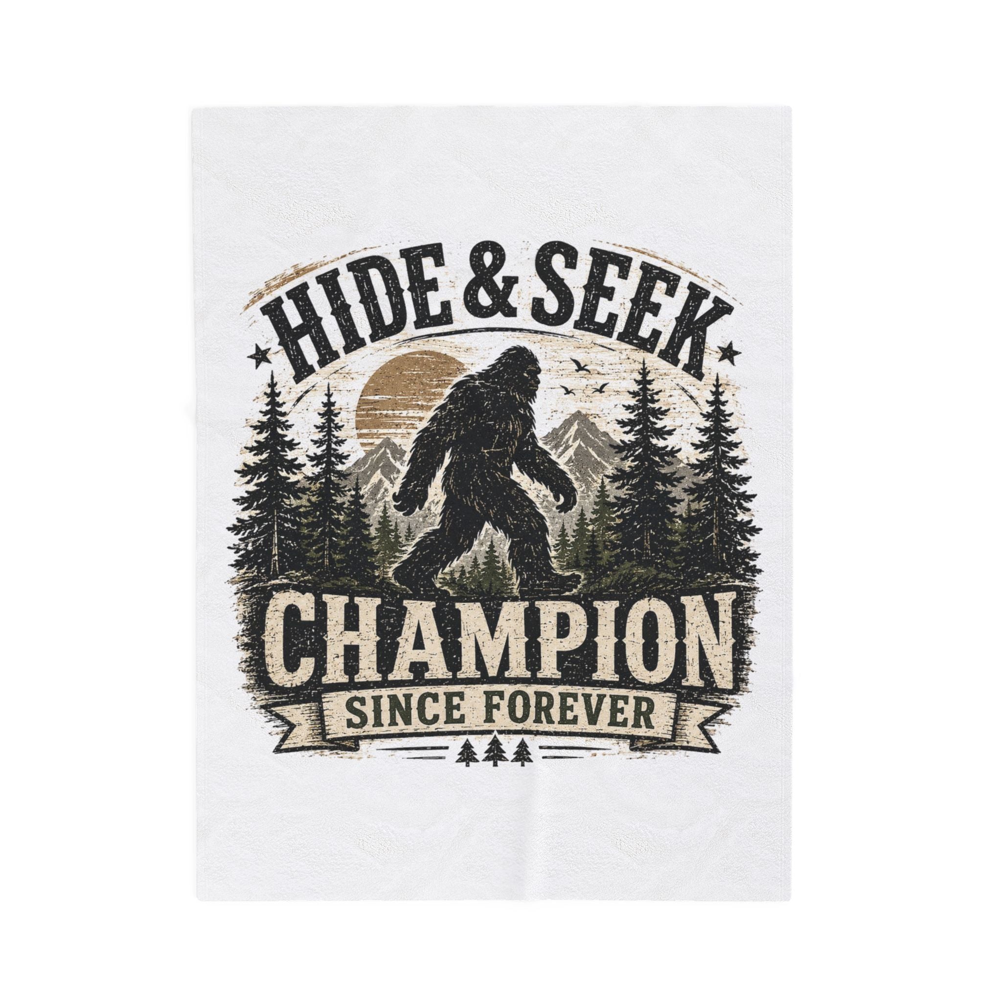 Hide & Seek Champion Since Forever Bigfoot Velveteen Plush Blanket