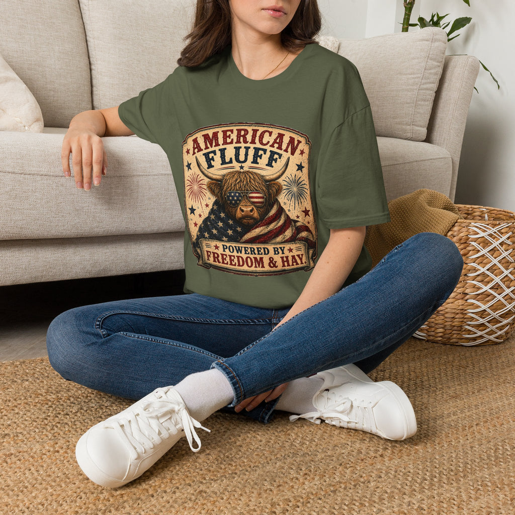 American Fluff Highland Cow Unisex Softstyle T-Shirt