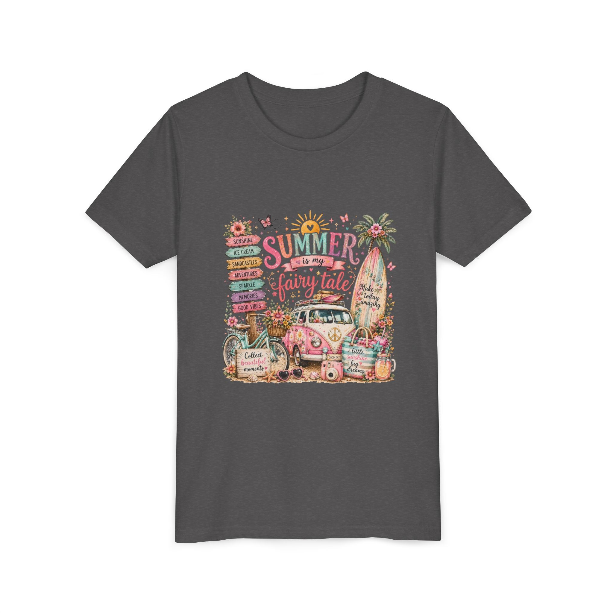 'Summer Fairy Tale' Retro Van Surf Graphic - Youth Tee