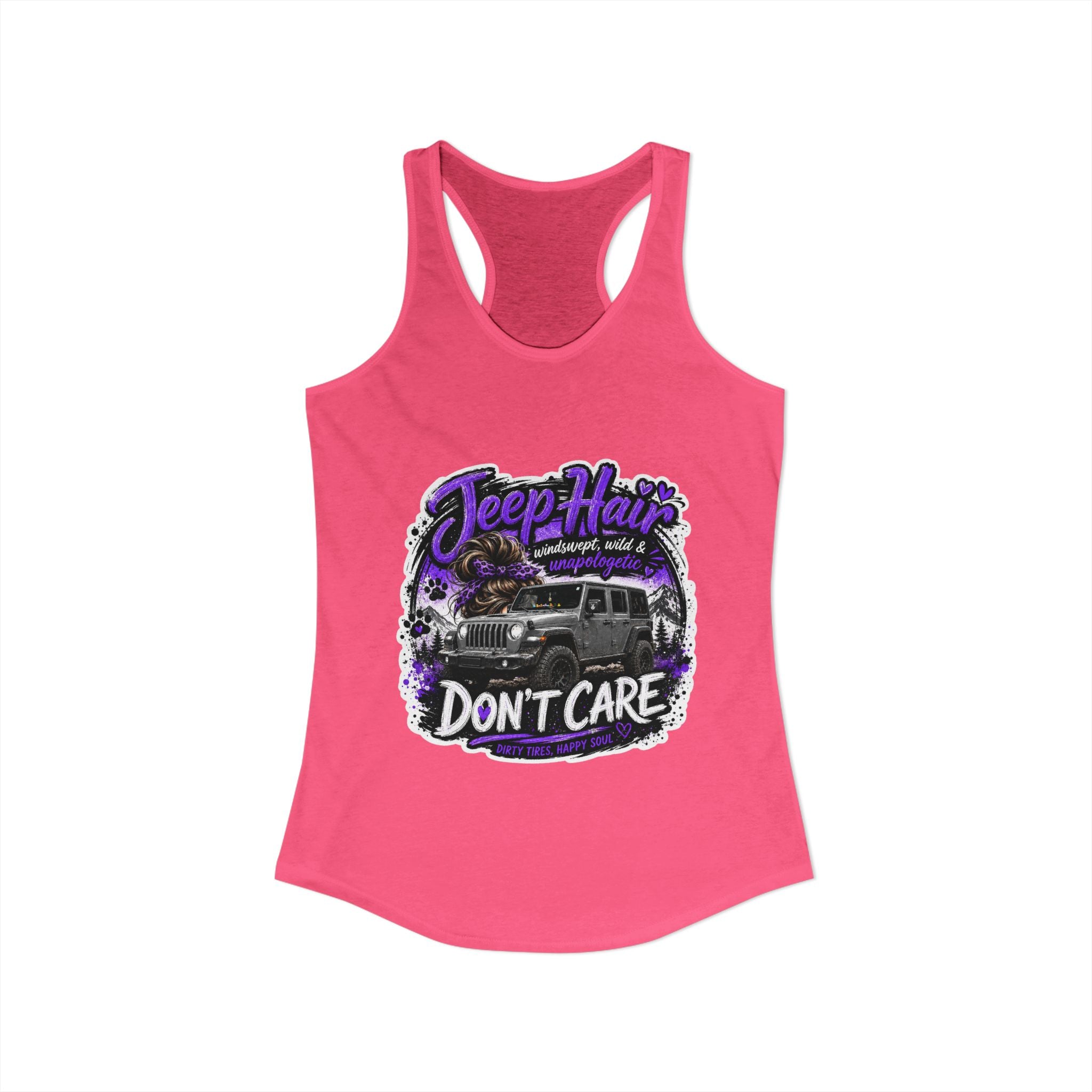 Jeep Hair Don't Care Jeep Women's Ideal Racerback Tank