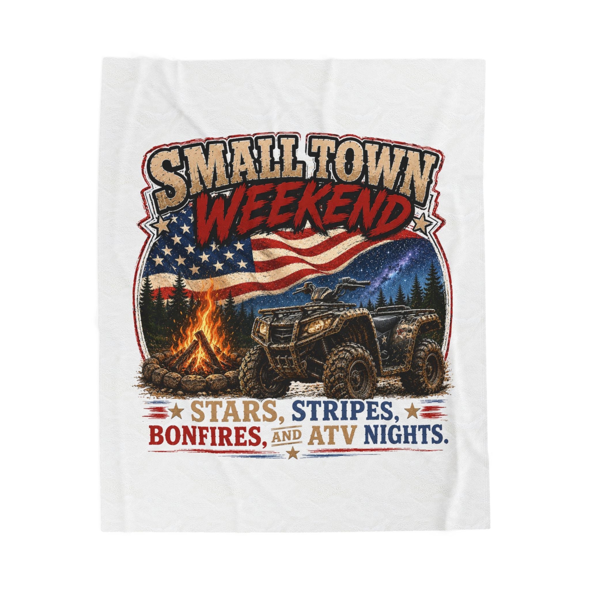 Small Town Weekend Velveteen Plush Blanket