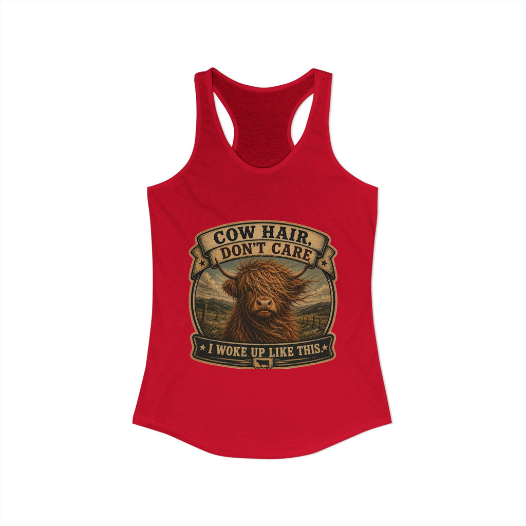 Cow Hair Don't Care Women's Ideal Racerback Tank