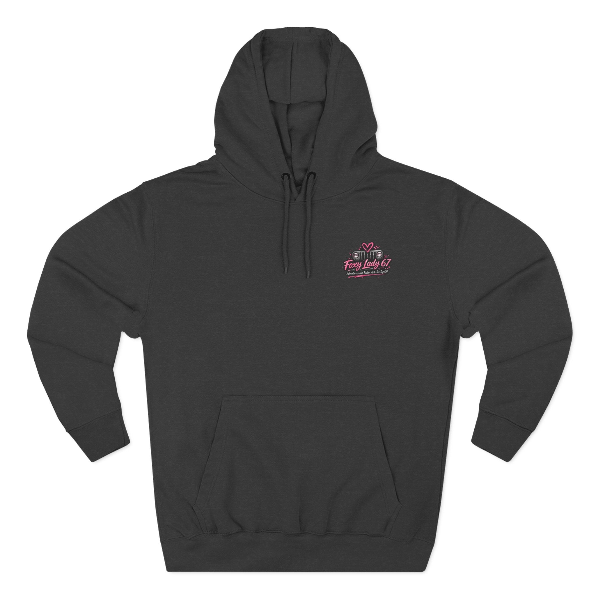 Let's Get Naked Jeep (design on front and back) Three-Panel Fleece Hoodie